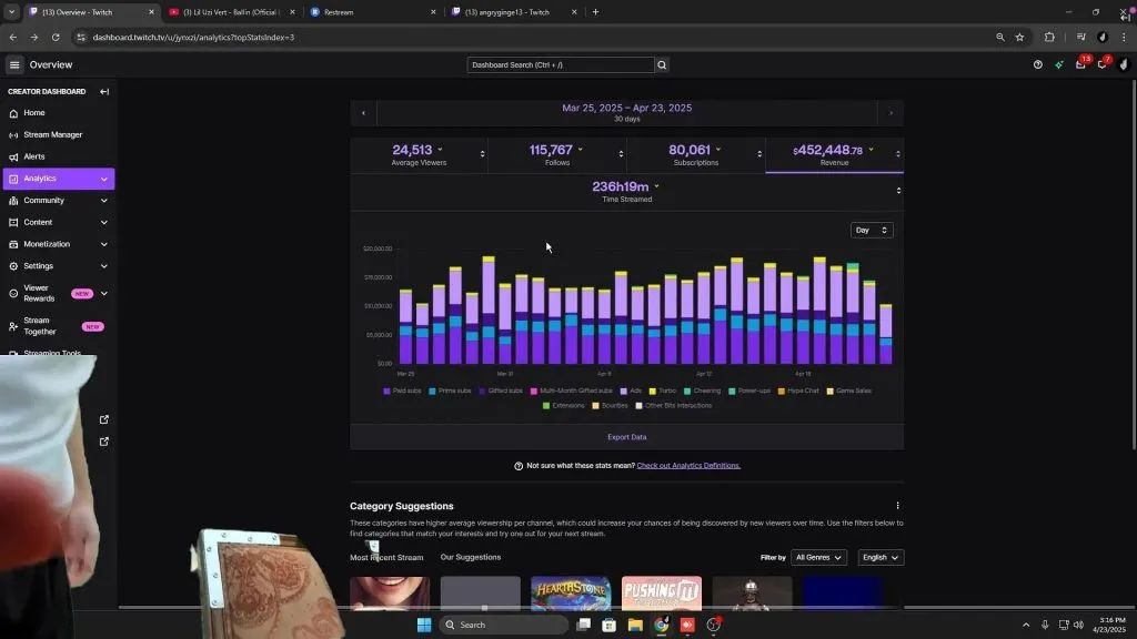 Jynxzi Twitch income 2025, Rainbow Six Siege streamer, top Twitch earners, Twitch streamer salary